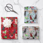 Feuille De Papier Cadeau Christmas Labrador Retriever<br><div class="desc">Mignons Labrador Retriever chiens de couleur noire,  chocolat,  rouge et jaune,  habillé en chapeau de Santa avec un sucre de canne,  jolie conception de chien de Noël.</div>