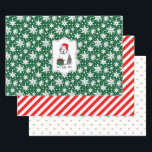 Feuille De Papier Cadeau Christmas Père Noël Old English Sheepdog (Grey 1)<br><div class="desc">Noël Père Noël Vieux chien anglais Sheepdog. Chien OES amusant et souriant avec un chapeau de Père Noël et un cadeau de Noël. HO,  oh ! Joyeux Noël! Copyright © Angi Laframboise. Les mignons chiens de vacances produisent des cadeaux de Noël caricaturaux pour les amoureux de les chiens.</div>