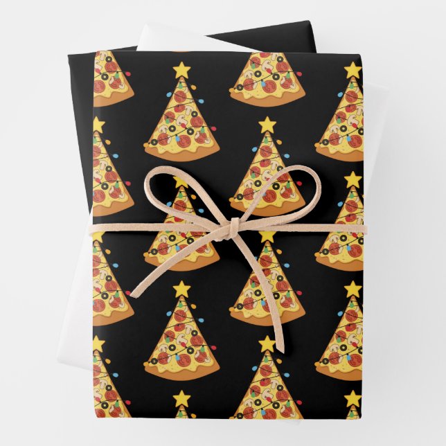 Feuille De Papier Cadeau Christmas Pizza Lover Holiday Dinner Xmas Night  (En situation)