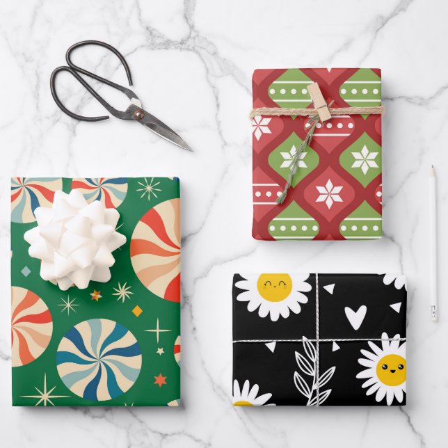 Feuille De Papier Cadeau Christmas plaid coordinating (Recto)