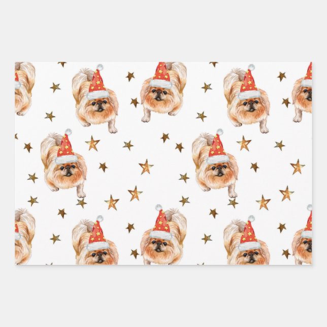 Feuille De Papier Cadeau Christmas Shih Tzu Motif, Propriétaire de chien Ca (Devant)