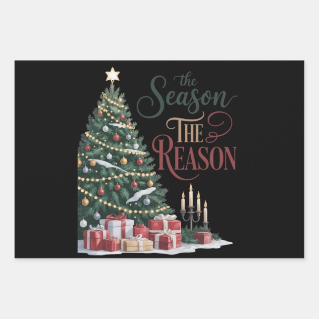 Feuille De Papier Cadeau Christmas Tree The Season The Reason (Devant)