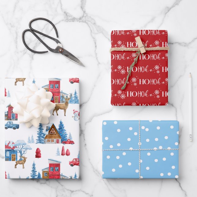 Feuille De Papier Cadeau Christmas Winter Wonderland (Recto)