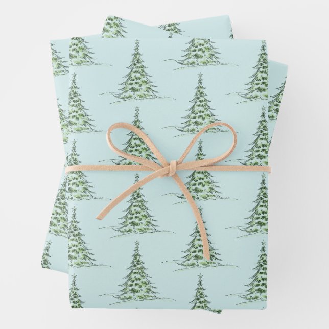 Feuille De Papier Cadeau Christmas Wrapping Paper Flat Sheet Set of 3 (En situation)