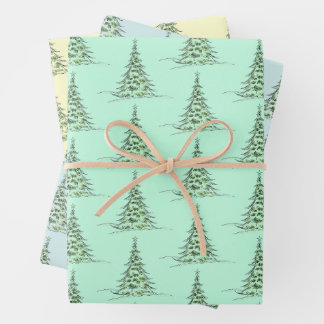 Feuille De Papier Cadeau Christmas Wrapping Paper Flat Sheet Set of 3