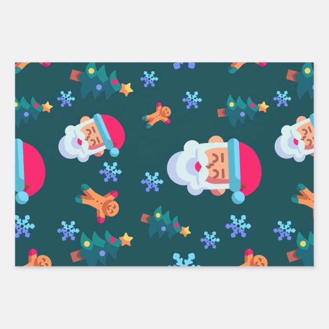 Feuille De Papier Cadeau Christmas wrapping paper, Santa Claus (Devant)