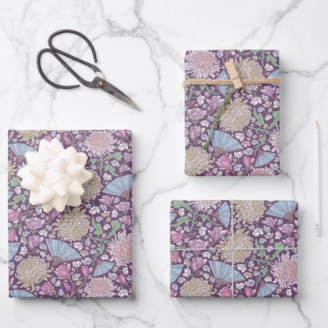 Feuille De Papier Cadeau Chrysanthème du jour de la fête des mères de jardi (Recto)