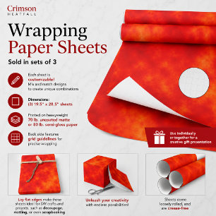 Feuille De Papier Cadeau Chute de chaleur cramoisie