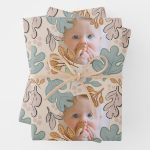 Feuille De Papier Cadeau Chute Whimsical Pastel Foliage Motif & Photo