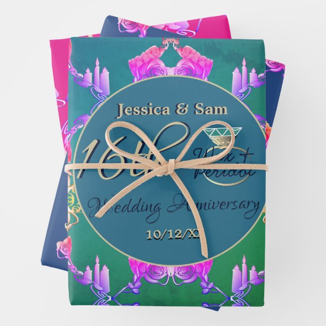 Feuille De Papier Cadeau Cire 16e Mariage, Fleur Statice (En situation)