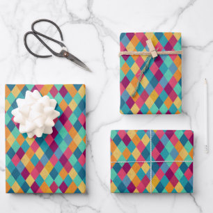 Feuille De Papier Cadeau Cirque Multicolore Rhombus