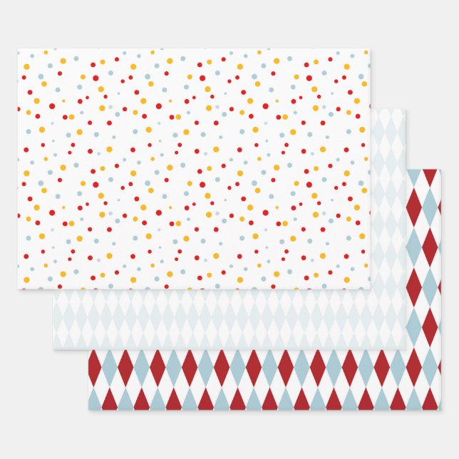 Feuille De Papier Cadeau Cirque Retro Kids (Lot)