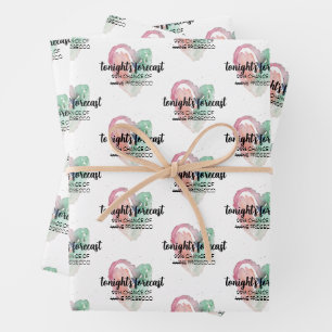 Feuille De Papier Cadeau Citation de l'amant de vin d'aquarelle moderne