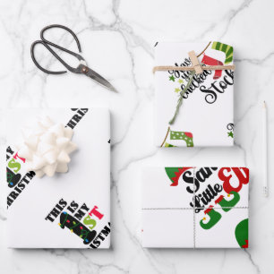 Feuille De Papier Cadeau Citations de Noël pour les enfants enveloppant des