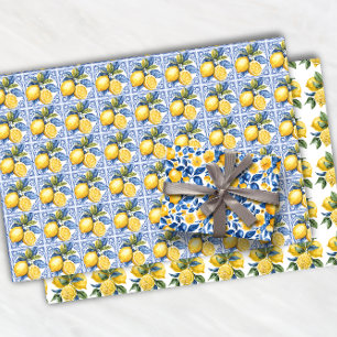 Feuille De Papier Cadeau Citron Motif Citrus Fruit Tropical Été