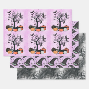 Feuille De Papier Cadeau Citrouille gothique vintage sorcier Casquette Hall