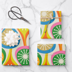 Feuille De Papier Cadeau Clair et coloré milieu du siècle moderne Attrayant