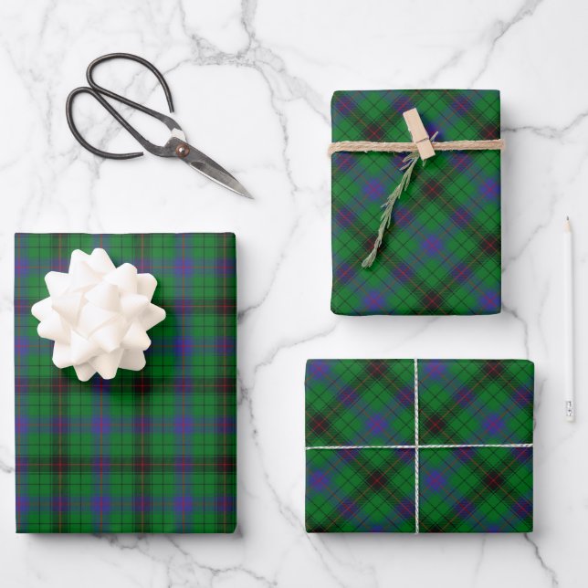 Feuille De Papier Cadeau Clan Davidson Tartan (Recto)