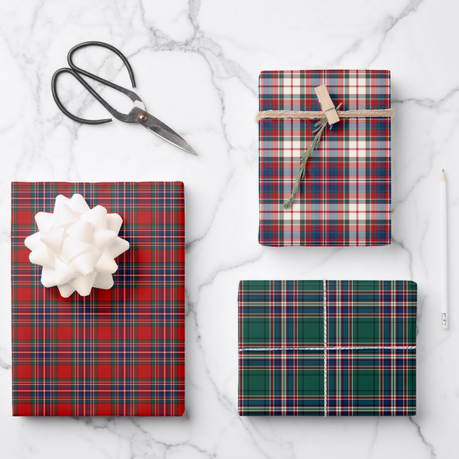 Feuille De Papier Cadeau Clan MacFarlane Variations Tartan (Recto)