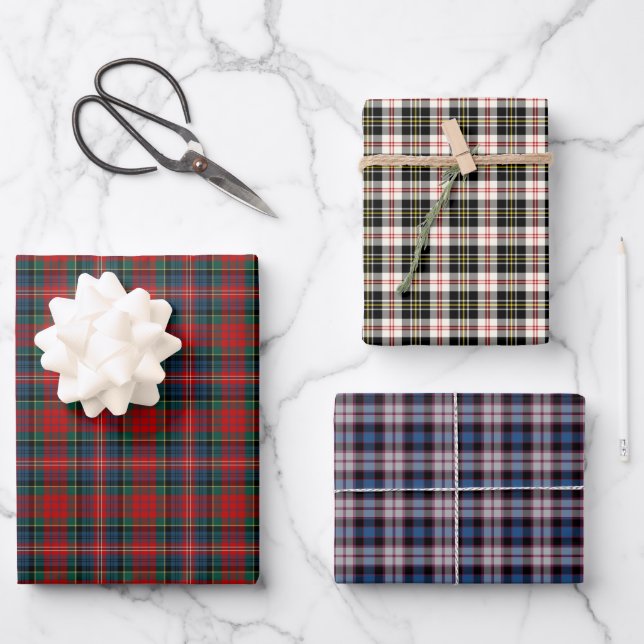 Feuille De Papier Cadeau Clan MacPherson Variations Tartan (Recto)