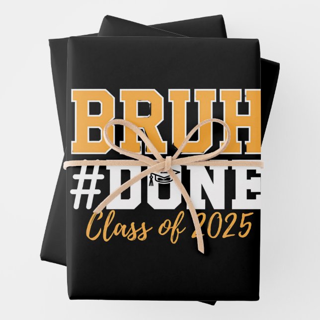 Feuille De Papier Cadeau Classe Bruh Terminée De 2025 Diplômé (En situation)