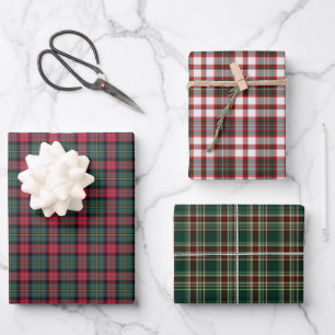 Feuille De Papier Cadeau Classique Noël Plaid Variété