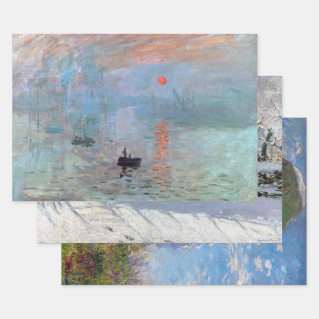 Feuille De Papier Cadeau Claude Monet (Lot)