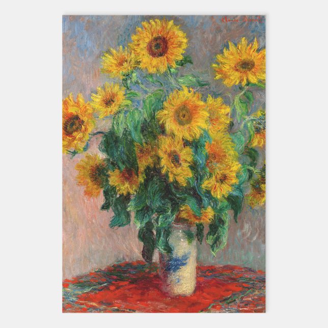 Feuille De Papier Cadeau Claude Monet - Bouquet de tournesols (Créateur téléchargé)