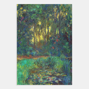 Feuille De Papier Cadeau Claude Monet - Coin d'un étang avec des Nénuphars