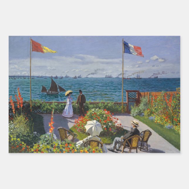 Feuille De Papier Cadeau Claude Monet - Jardin de Sainte-Adresse (Devant)