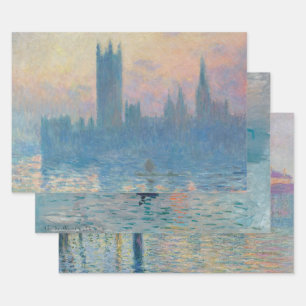 Feuille De Papier Cadeau Claude Monet Les maisons du Parlement Coucher de s