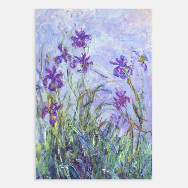 Feuille De Papier Cadeau Claude Monet - Lilac Irises / Iris Mauves (Créateur téléchargé)