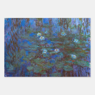 Feuille De Papier Cadeau Claude Monet - Lys d'Eau Bleue