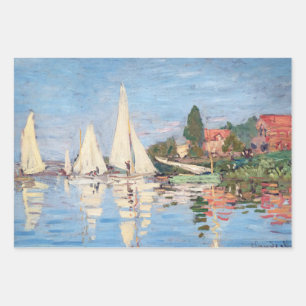 Feuille De Papier Cadeau Claude Monet - Regattas à Argenteuil
