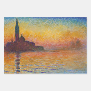 Feuille De Papier Cadeau Claude Monet - San Giorgio Maggiore à Dusk
