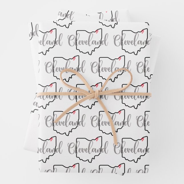 Feuille De Papier Cadeau Cleveland Ohio (En situation)