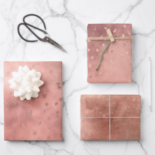 Feuille De Papier Cadeau Cloud rose Gold Dark Starry