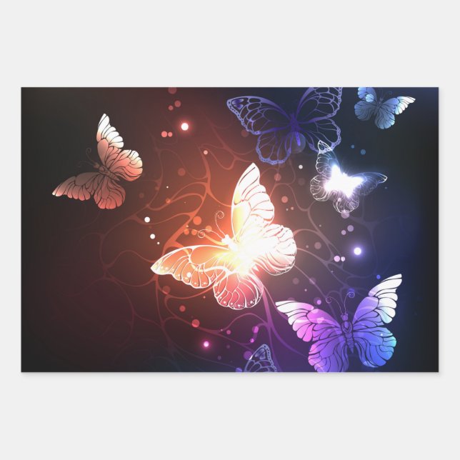 Feuille De Papier Cadeau Clowing Night Butterflies (Devant)
