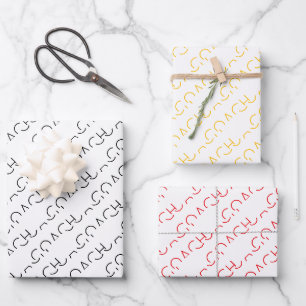 Feuille De Papier Cadeau COACH Équipe sportive scolaire Couleurs Moderne Am
