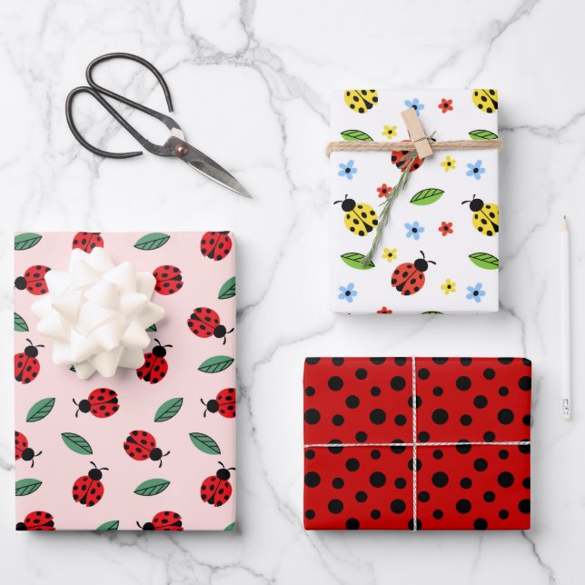 Feuille De Papier Cadeau Coccinelle (Recto)