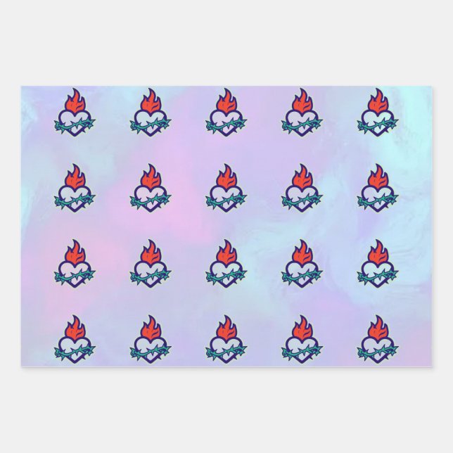 Feuille De Papier Cadeau Coeur (Devant)