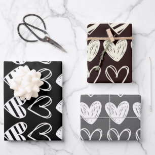 Feuille De Papier Cadeau Coeur blanc #24