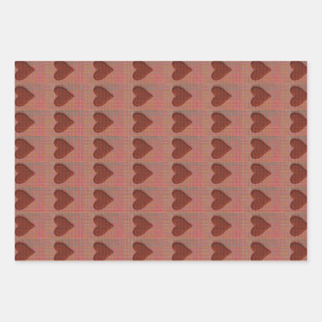 Feuille De Papier Cadeau Coeur d'amour Unicorn (Devant)