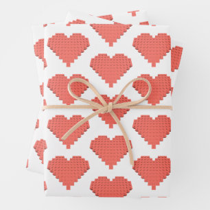 Feuille De Papier Cadeau Cœur en forme de la Saint-Valentin