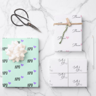 Feuille De Papier Cadeau Cœur lilas d'Alanna