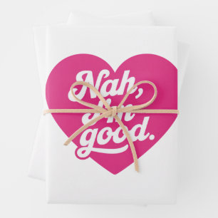 Feuille De Papier Cadeau Cœur Nah, ça va Anti Saint-Valentin Single Aware