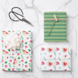Feuille De Papier Cadeau Cœurs de pastèque et verdure à l'aquarelle<br><div class="desc">Créez du papier d'emballage personnalisé et du papier cadeau personnalisé pour toutes les occasions. Lorsque vous offrez un cadeau emballé dans du papier d'emballage personnalisé,  c'est sûr de mettre un sourire sur le visage de tout le monde !</div>