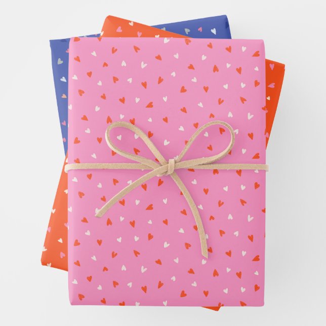 Feuille De Papier Cadeau Coeurs mignons Valentines (En situation)