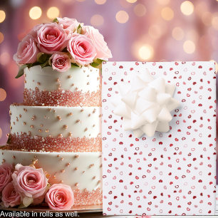 Feuille De Papier Cadeau Cœurs - Ombré rose rouge sur fond blanc