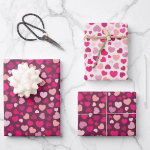 Feuille De Papier Cadeau Coeurs roses